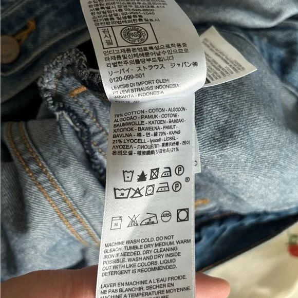 Levi’s Premium Denim Trucker Jacket Women’s Large Classic Wash Jean Jacket - Picture 7 of 7